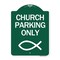 Signmission Designer Series Church Parking, Green & White Aluminum Architectural Sign, 18" x 24", GW-1824-24267 A-DES-GW-1824-24267 - alternate 1